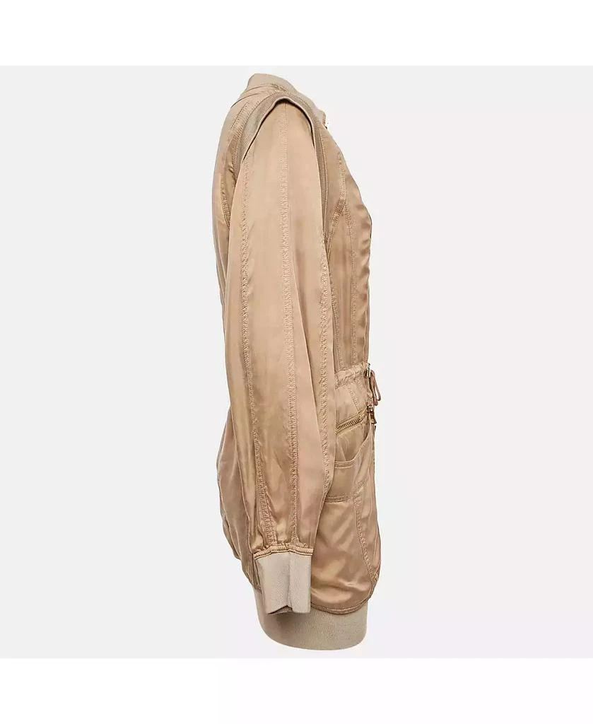 Pre-Owned Balmain Women
s Beige Gabardine Long Zip-Up Jacket 2