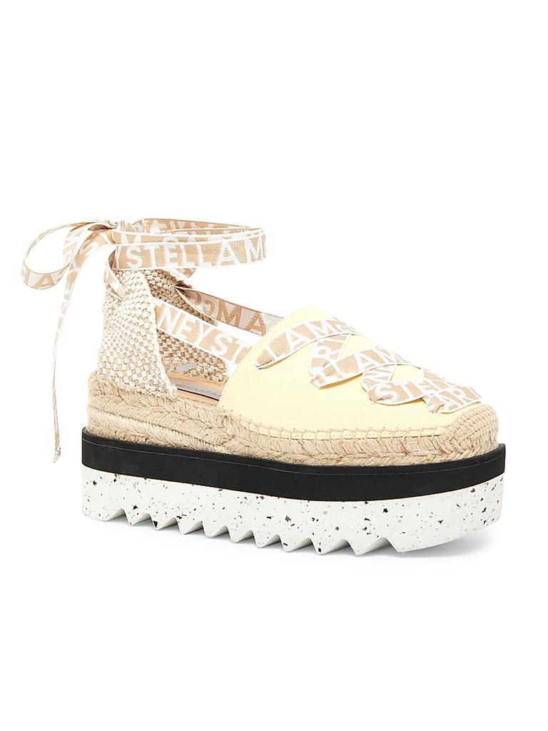 Stella McCartney Gaia Logo Canvas Platform Espadrilles