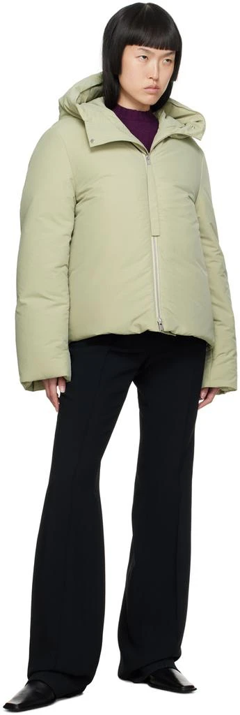 Jil Sander Green Hooded Down Jacket 4