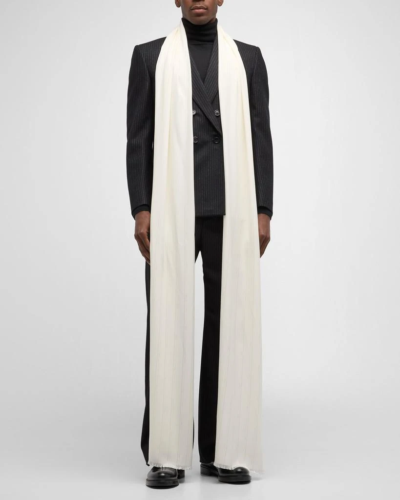 Yves Saint Laurent Men's YSL Striped Smoking Scarf 3