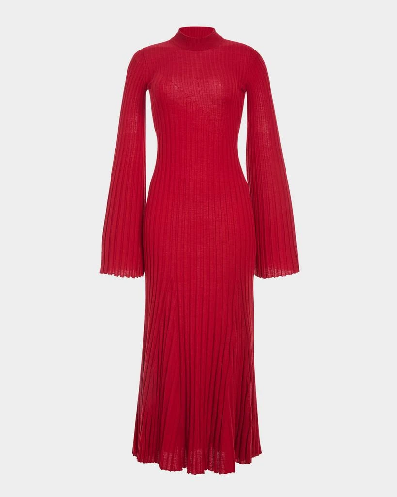 Gabriela Hearst Carmen Turtleneck Flare-Sleeve Maxi Sweater Dress - Dresses  & Skirts - Free Shipping - BeyondStyle