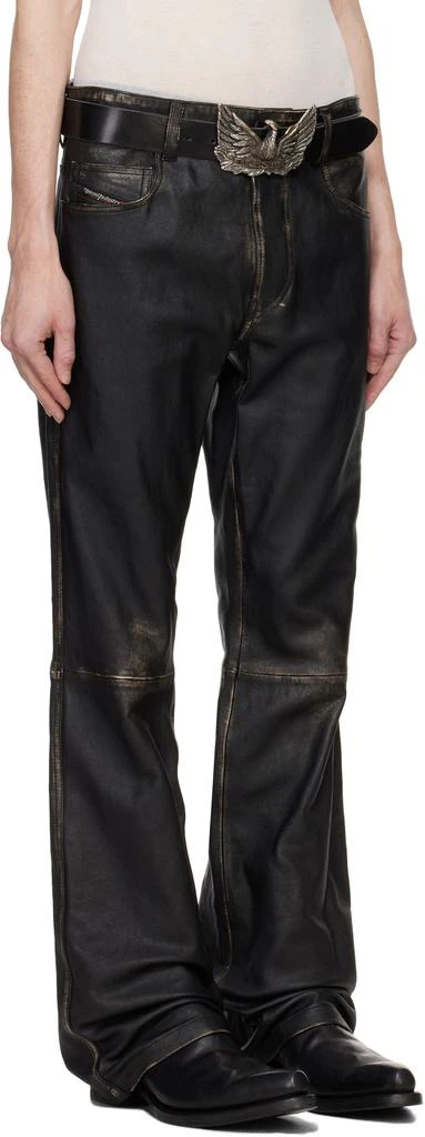 Diesel Black P-Blixia Leather Pants 2