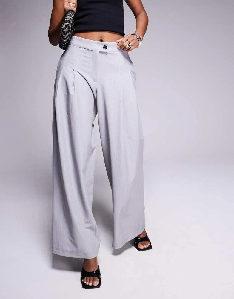 River Island River Island wide leg trouser in grey 5