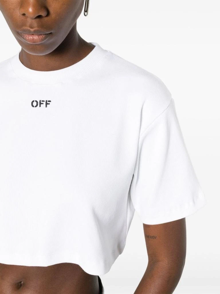 Off-White WHITE CROPPED T-SHIRT WITH LOGO 5
