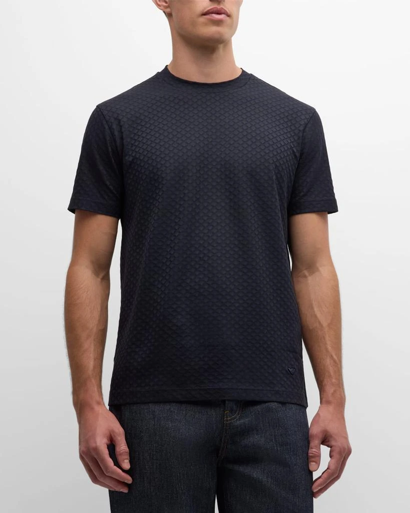 Emporio Armani Men's Cotton Tonal Diamond Crewneck T-Shirt 4