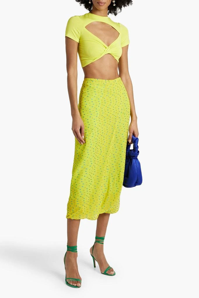 Dries Van Noten Fil coupé silk-blend crepon midi wrap skirt 2