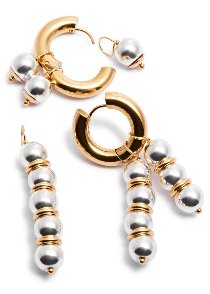 Timeless Pearly Mismatched 24kt gold-plated hoop earrings 4