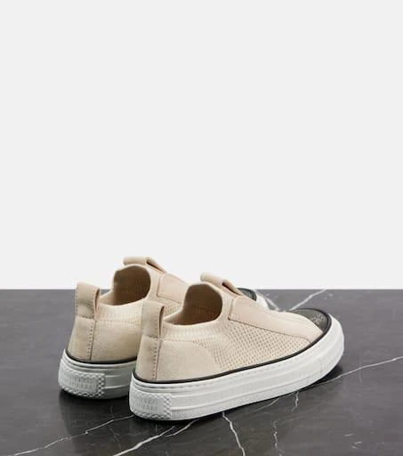 Brunello Cucinelli Suede-trimmed canvas sneakers 2