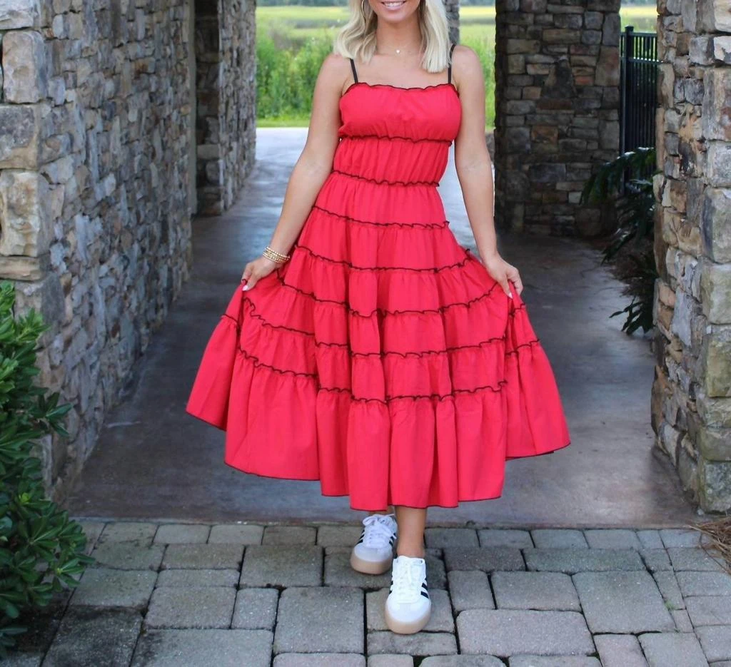 TCEC TCEC - Rally Ruched Midi Dress - Red - L