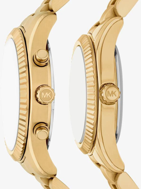 Michael Kors Lexington His and Hers Gold-Tone Watch Set 2