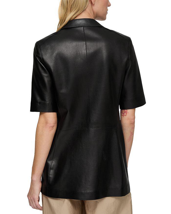 Lafayette 148 New York Short Sleeve Leather Blazer