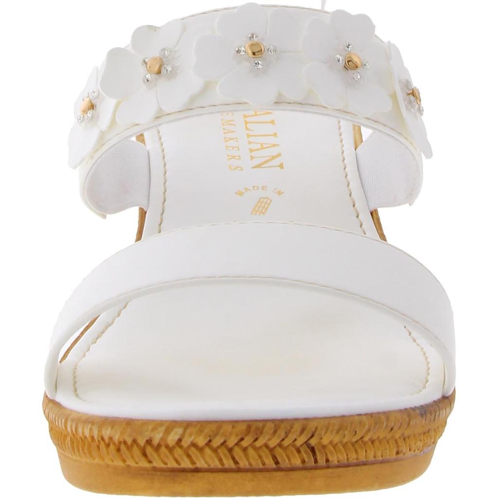 Italian Shoemakers Womens Slip On Open Toe Wedge Sandals