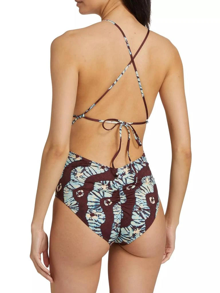 Ulla Johnson Dioni Maillot Geometric Plunge One-Piece Swimsuit 4
