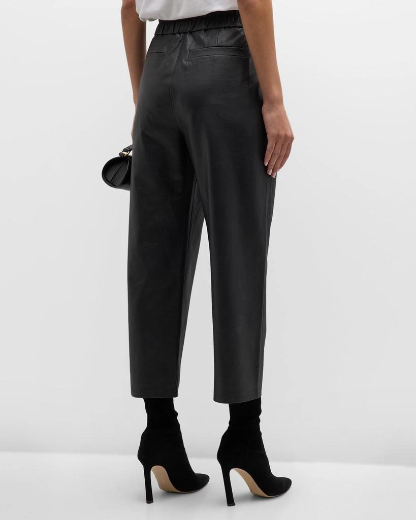 Brochu Walker Fiera Pleated Cropped Vegan Leather Pants 6