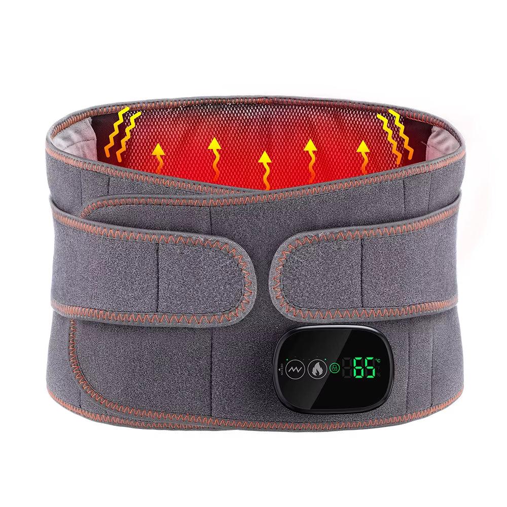 ERUULE Heating Vibration Massage Belt with Red Light Hot Compress for Lumbar Support and Waist Care
