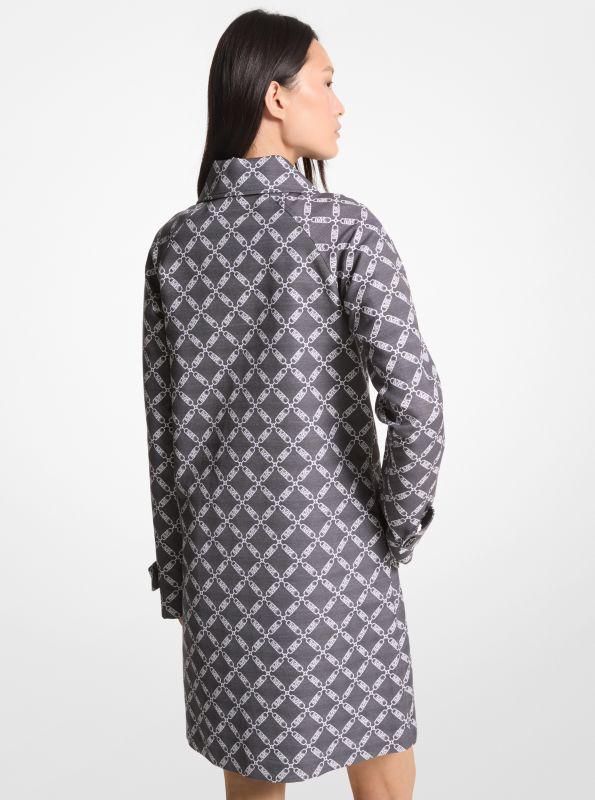 Michael Kors Empire Logo Jacquard Balmacaan Coat