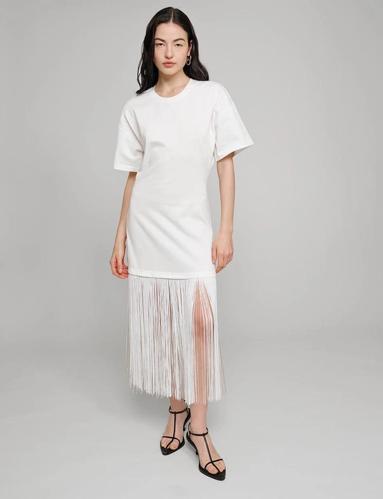 Pixie Market White Fringe Cotton Tee Dress 3