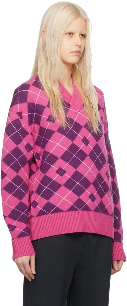 Acne Studios Pink & Purple Argyle Sweater 2