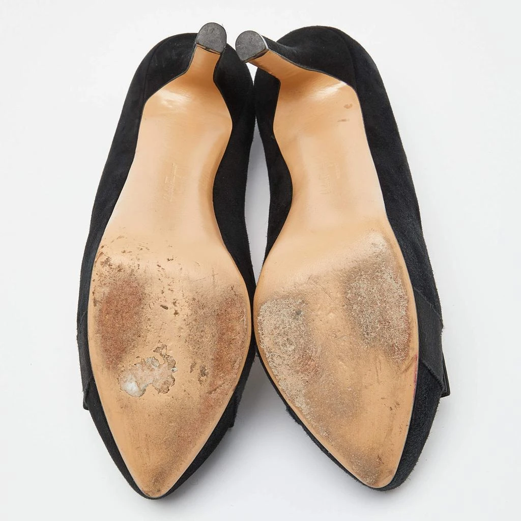 Salvatore Ferragamo Salvatore Ferragamo Black Suede Carla Vara Bow Pumps Size 38 6