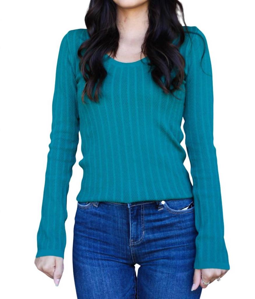 SCALA Scala - Lace Long Sleeve U-neckline Top