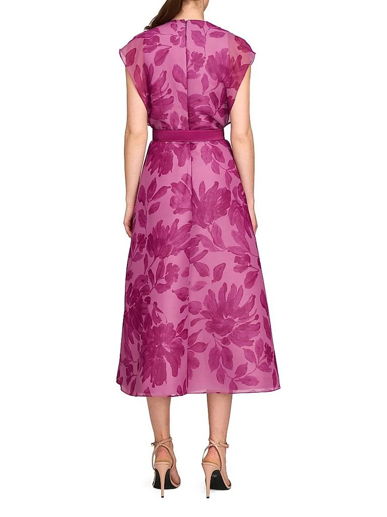 Kay Unger Brigid Floral Chiffon Belted Midi-Dress 5