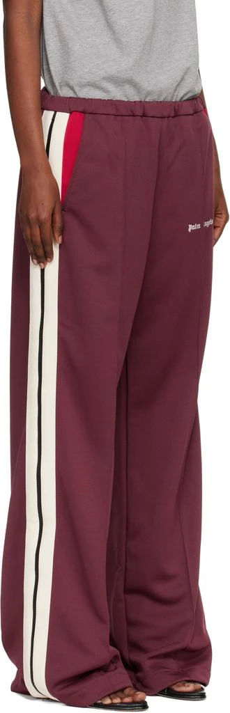 Palm Angels Burgundy Colorblock Zip Track Pants 2