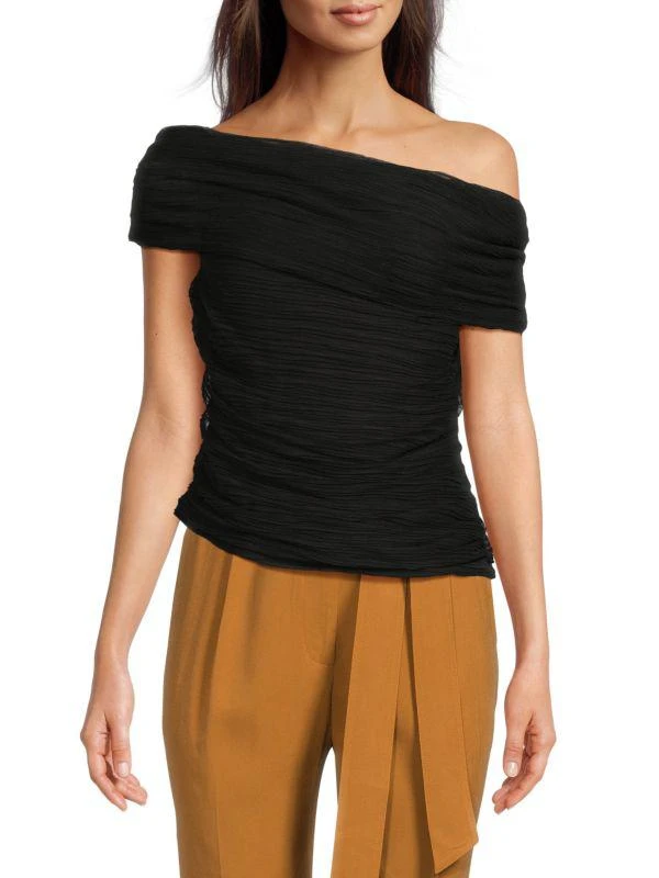 BCBG Asymmetric Ruched Top 1