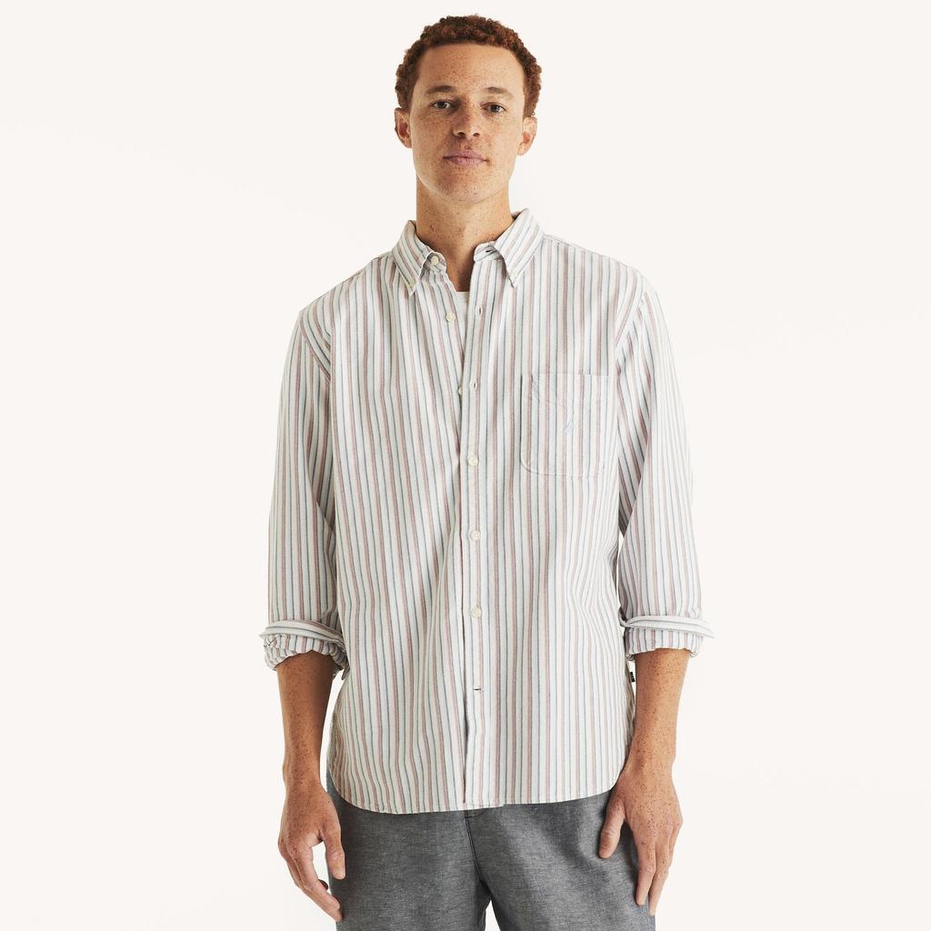 Nautica Mens Striped Oxford Shirt