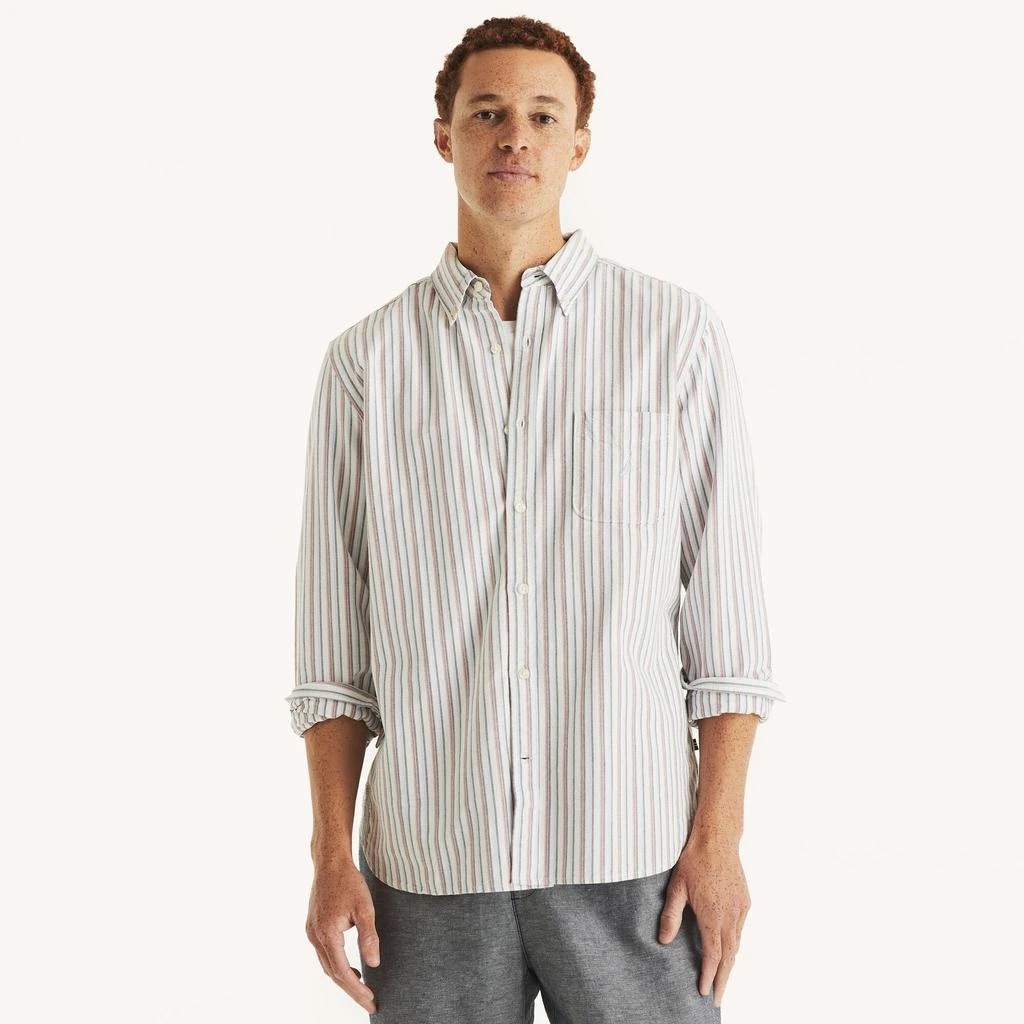 Nautica Mens Striped Oxford Shirt 1
