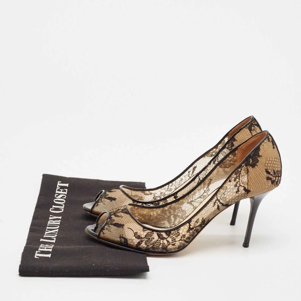 Jimmy Choo Jimmy Choo Black Lace Luna Peep Toe Pumps Size 39.5 9