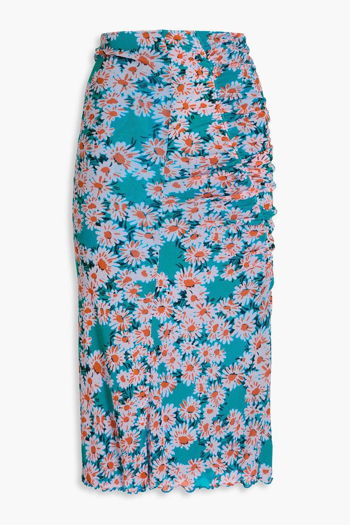 Diane von Furstenberg Willow reversible floral-print stretch-mesh midi skirt