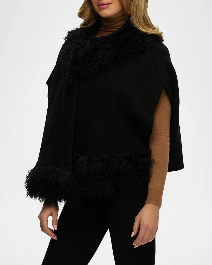 Gorski Knit Vest with Mongolian Shearling Lamb Trim 4