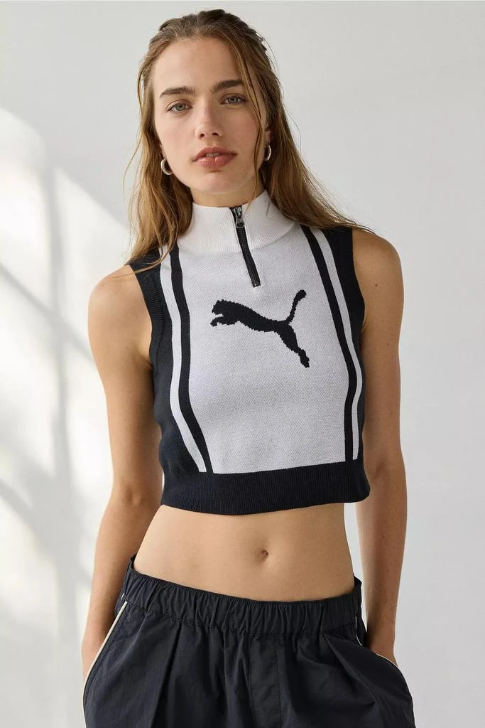 Puma Puma Future Archive Jacquard Knit Half-Zip Tank Top
