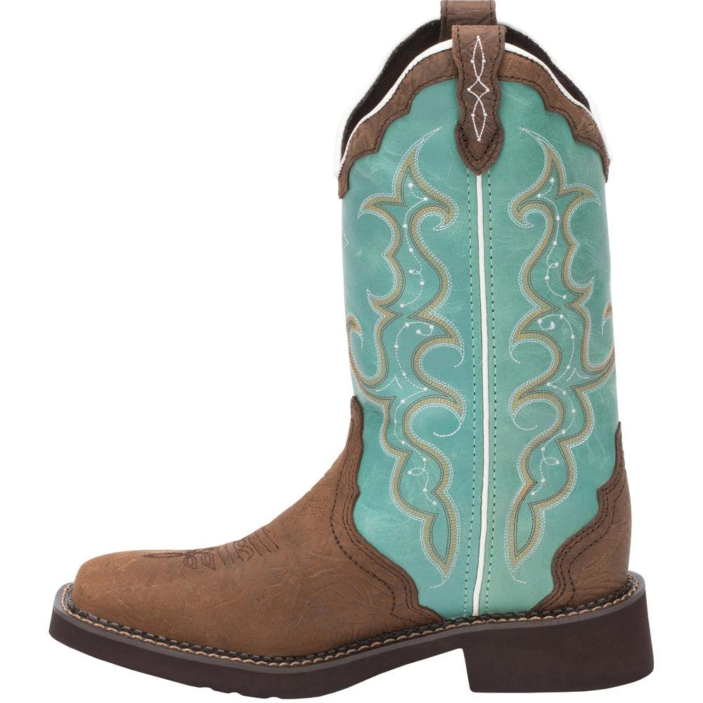 Justin Boots Raya Embroidered Square Toe Cowboy Boots 4
