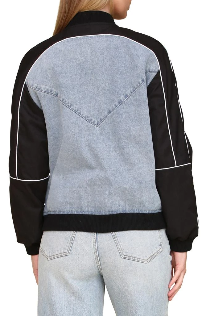 Avec Les Filles Mixed Media Denim Bomber Jacket 2