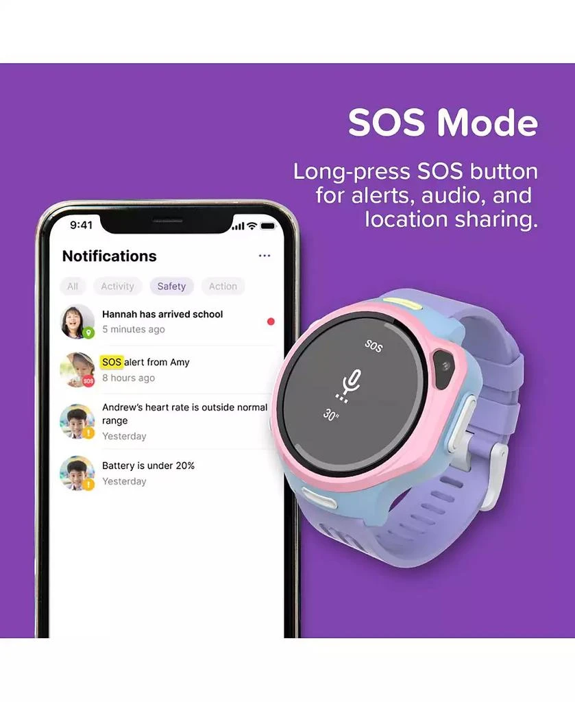 myFirst Fone R2 (Mixed Berries) Kids Smartwatch Phone with GPS Tracker, Video Calls, Messaging, SOS Button, eSIM Technology - Gift For Boy Ages 5-12 (US
CA) 5