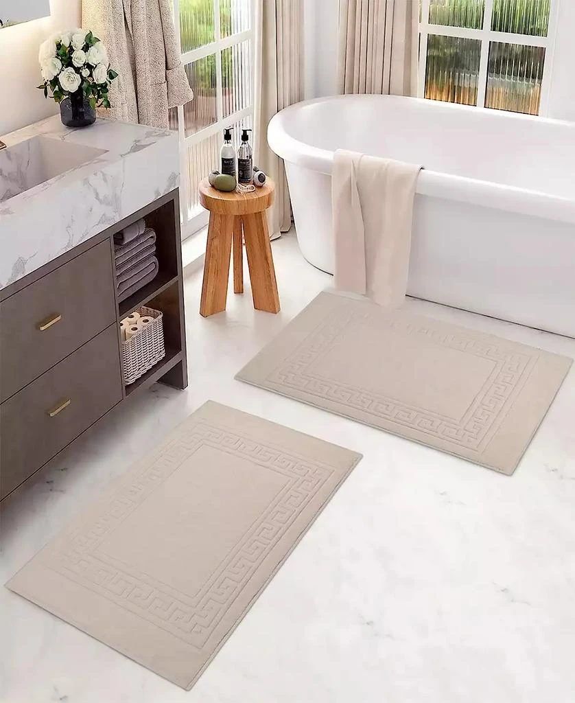 Superior Cotton Greek Key Infinity Border 2-Pc. Bath Rug Set 5