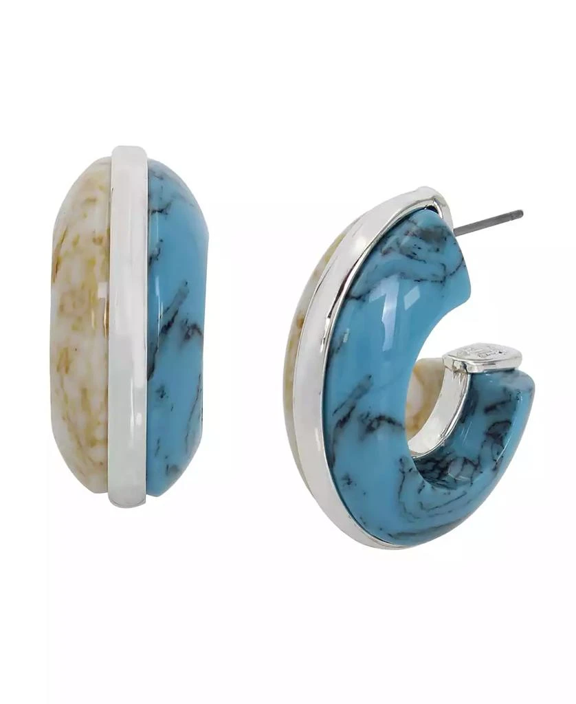 Robert Lee Morris Semi-Precious Mixed Stone Chunky Hoop Earrings 1