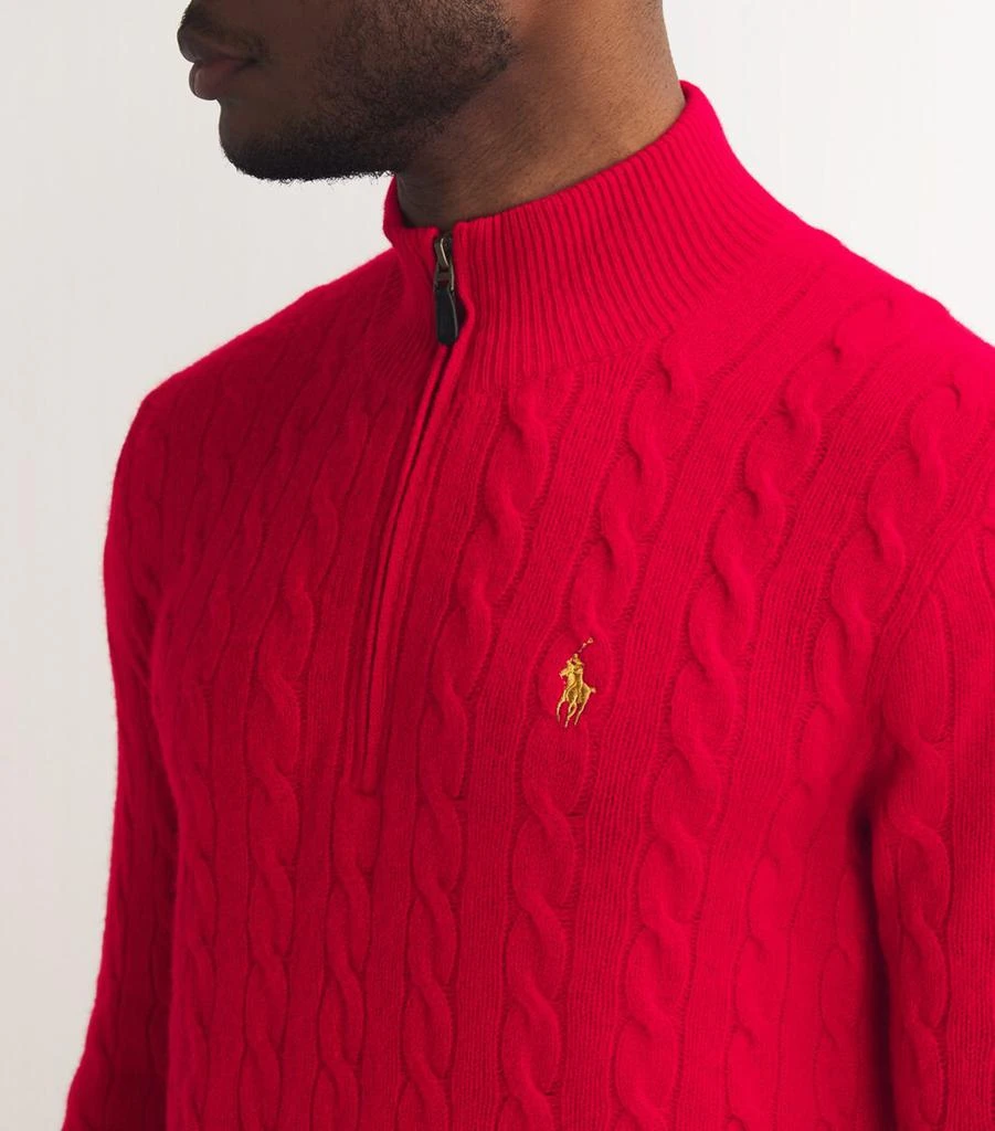 Ralph Lauren Wool-Cashmere Cable-Knit Zip-Up Sweater 6
