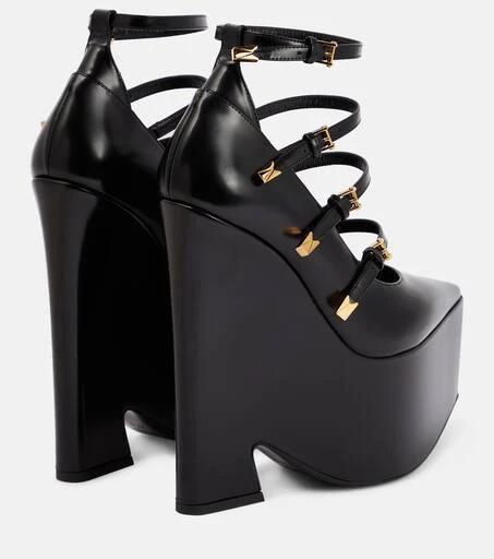 Versace Tempest leather platform pumps 3