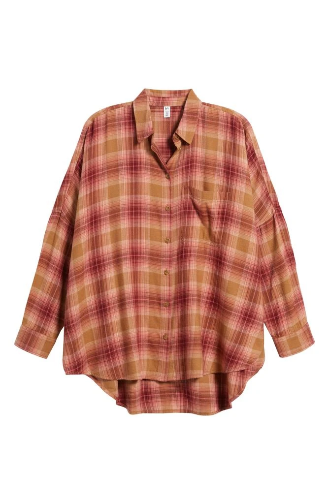BP. Plaid Oversize Flannel Button-Up Shirt 6