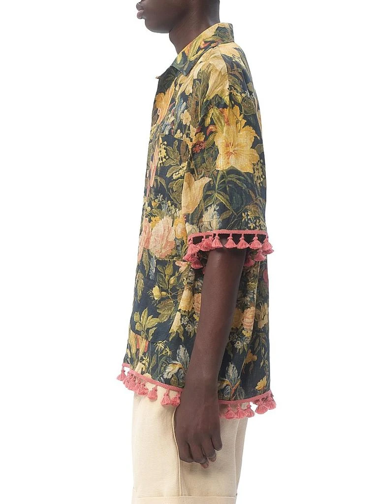 Valentino Linen Bowling Shirt with Apres L
hiver Print 4