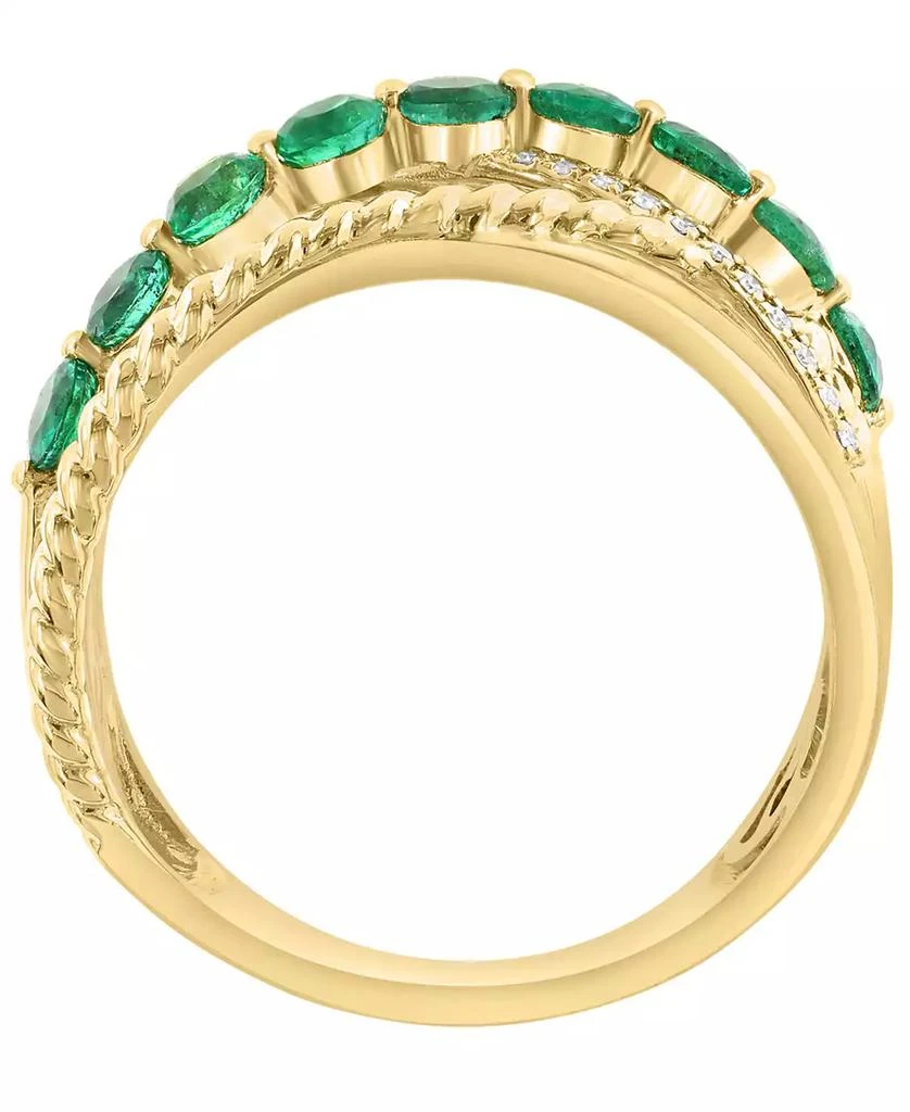 Effy Emerald (7/8 ct. t.w.) and Diamond (1/20 ct. t.w.) Ring in 14k Yellow Gold 2