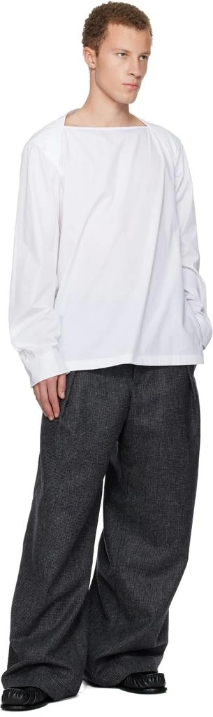Dries Van Noten White Boat Neck Cotton Shirt 4