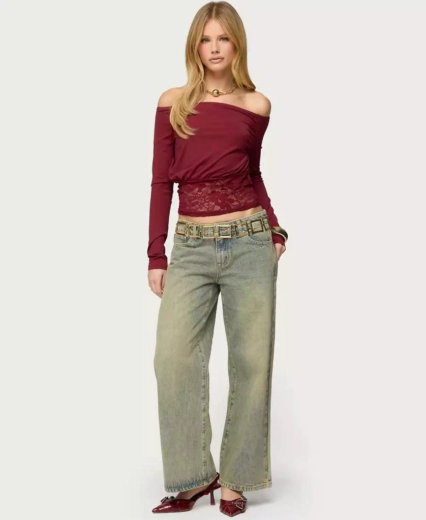 Edikted Women
s Dorona Lacey Off Shoulder Top 5