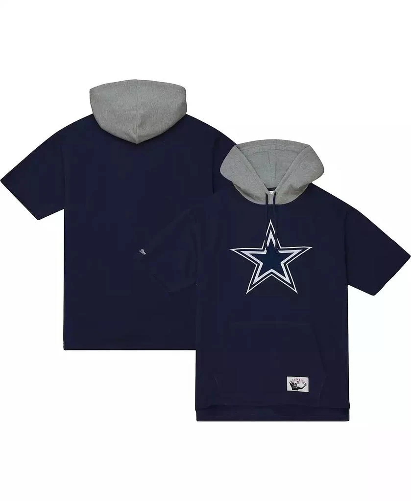 Mitchell & Ness Men's Navy Dallas Cowboys Postgame Short Sleeve Hoodie 1