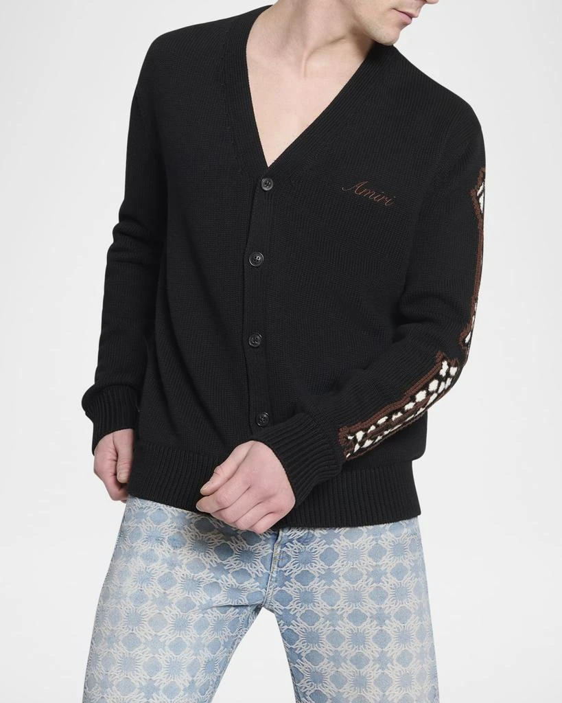 AMIRI Men's Leopard Bones Cardigan 7