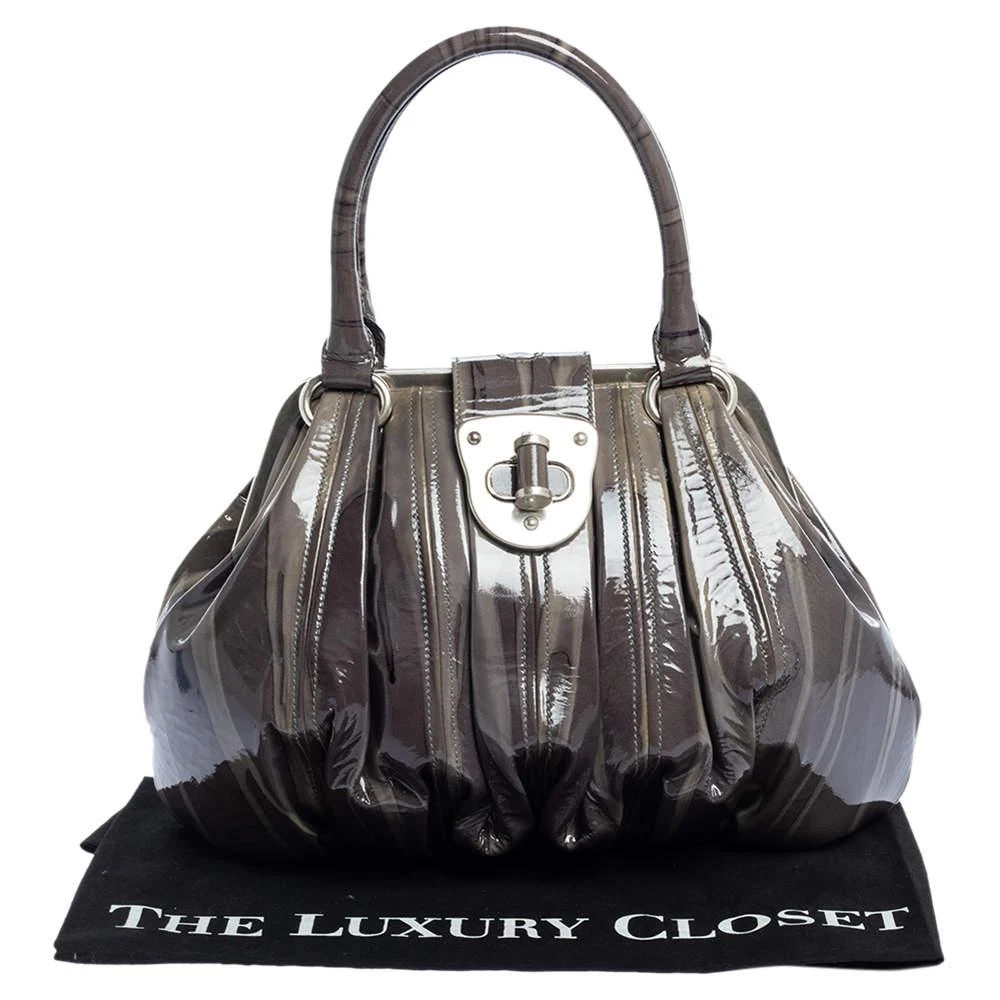 Alexander McQueen Alexander McQueen Grey Patent Leather Elvie Satchel 10