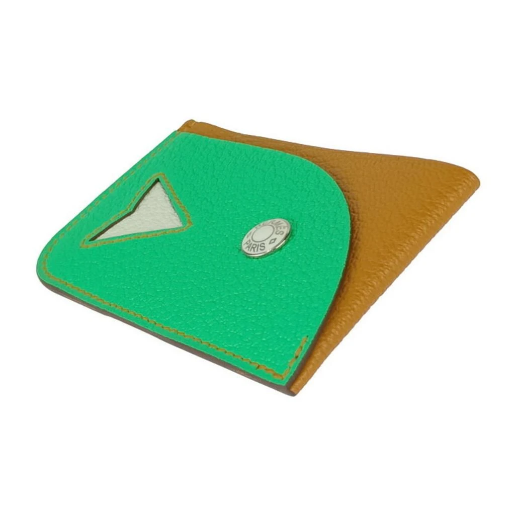 Hermes Caramel Chevre Leather Card Case (Pre-Owned) 2