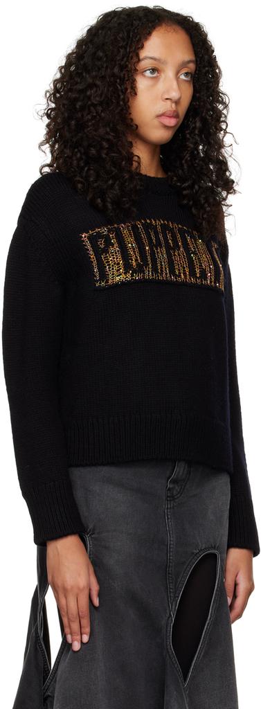 Puppets and Puppets Black Spiderweb Sequin Sweater